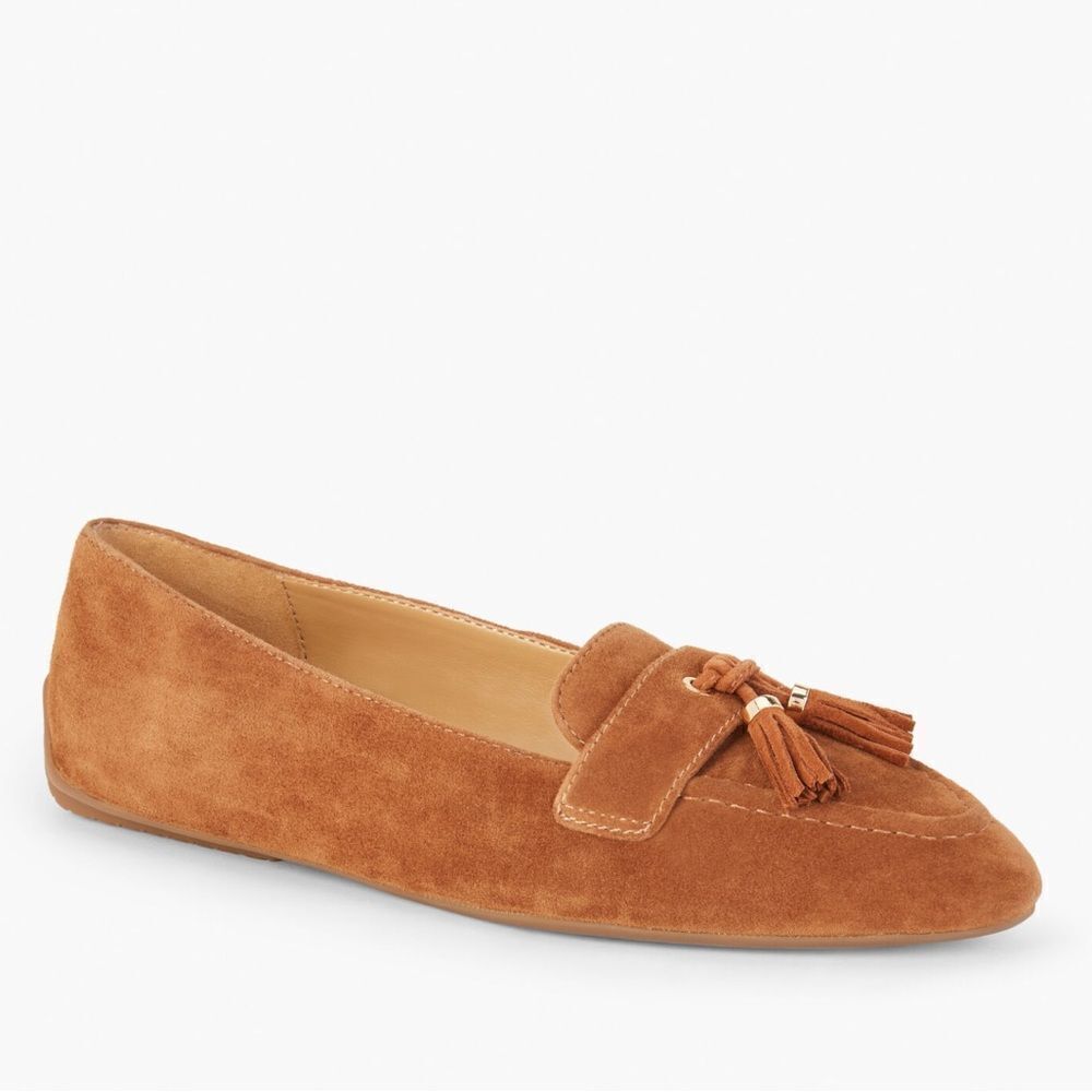 Talbots Suede Tassel Loafers in Cognac